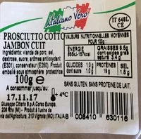 Mängden socker i Jambon cuit
