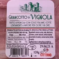 Mängden socker i Prosciutto cotto