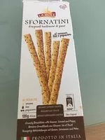 Mängden socker i Sfornatini palitos de pan con sésamo, lino y amapola