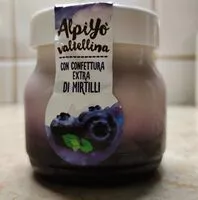 Mängden socker i Alpiyò Valtellina yogurt mirtillo