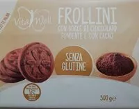 Mängden socker i Frollini con Gocce di cioccolato fondente e con cacao