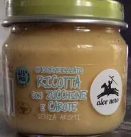 Mängden socker i Omogenizzato ricotta con zucchine e carote