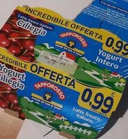 Mängden socker i Yogurt intero ciliegia