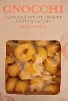 Mängden socker i Gnocchi fatti con patate fresche cotte al vapore con zucca
