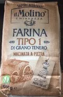 Mängden socker i Farina tipo 1 di grano tenero macinata a pietra