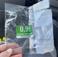 Mängden socker i Ananas disidratata