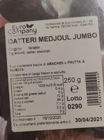 Mängden socker i Datteri medjoul jumbo