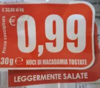 Mängden socker i Noci di macadamia tostate salate