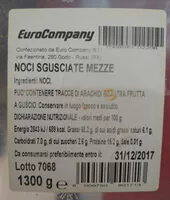 Mängden socker i Noci sgusciate mezze