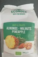 Mängden socker i Organic almonds walnuts pineapple