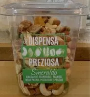 Mängden socker i Smeraldo-anacardi,mandorle,mango,noci pecan,pistacchi e pesche