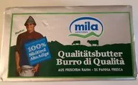 Mängden socker i Burro di qualità