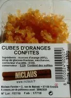 Mängden socker i Cubes d'oranges confites