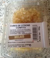 Mängden socker i Cubes de citrons confits NICLAUS