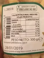 Mängden socker i Taralli alla contadina