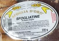Mängden socker i Sfogliatine di pasta sfoglia