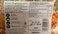 Mängden socker i Tomini 35 grammi misti