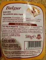Mängden socker i Bulgur di grano duro