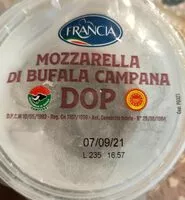Mängden socker i Mozzarella di bufala campana dop