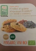 Mängden socker i Frollini al grano khorasan Kamut con mirtilli e cranberry