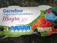 Mängden socker i Yogurt con Frutti di Bosco magro