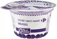 Mängden socker i Yogurt greco magro mirtillo