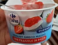 Mängden socker i Yogurt greco magro con fragole in pezzi
