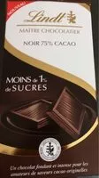 Mängden socker i Chocolat noir 75 %