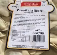 Mängden socker i Pansotti alla ligure