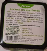 Mängden socker i Lime senza semi e buccia edibile