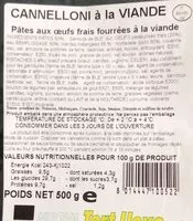 Mängden socker i Cannelloni a la viande