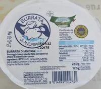 Mängden socker i Burrata di Andria IGP