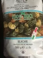 Mängden socker i Pasta tricolorre con grano duro italiani
