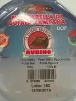 Mängden socker i Mozzarella di bufala campana
