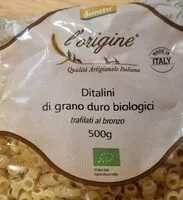 Mängden socker i Ditalini di grano duro biologici