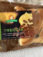 Mängden socker i Treccia con crema pasticcera e uva sultanina