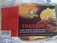 Mängden socker i Treccia con crema pasticcera e gocce di cioccolato