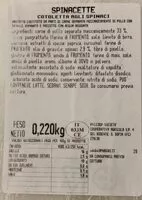 Mängden socker i Cotolette con spinaci