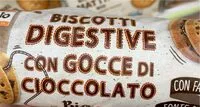 Mängden socker i Biscotti digestive gocce di cioccolato
