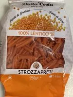 Mängden socker i Strozzapreti alle lenticchie rosse