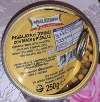 Mängden socker i Insalata di tonno con mais e piselli