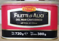 Mängden socker i Filetti di alici del mar cantabrico