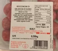Mängden socker i bocconcini di salsiccia di suino