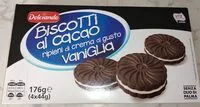 Mängden socker i Biscotti al cacao ripieni di crema al gusto di vaniglia