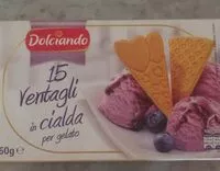 Mängden socker i ventagli in cialda per gelato
