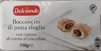 Mängden socker i Bocconcini di pasta sfoglia con ripieno di crema al cioccolato