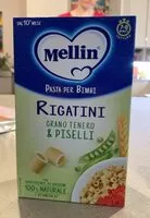 Mängden socker i Rigatini grano tenero e piselli