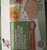 Mängden socker i Verdure cakes cracker di avena bio con carote e semi di zucca