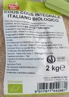 Mängden socker i Cous cous integrale italiano biologico