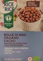 Mängden socker i Bolle di riso italiano cacao
